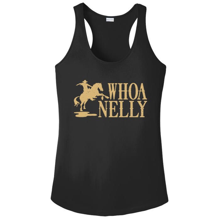 Casual Whoa Nelly Horse Country Graphic Ladies PosiCharge Competitor Racerback Tank