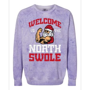 Christmas Welcome North Swole Xmas Muscle Gym Colorblast Crewneck Sweatshirt