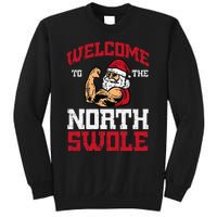 Christmas Welcome North Swole Xmas Muscle Gym Sweatshirt