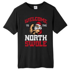 Christmas Welcome North Swole Xmas Muscle Gym Tall Fusion ChromaSoft Performance T-Shirt