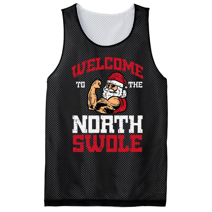 Christmas Welcome North Swole Xmas Muscle Gym Mesh Reversible Basketball Jersey Tank