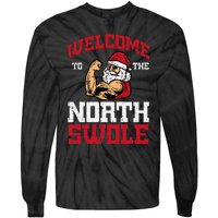 Christmas Welcome North Swole Xmas Muscle Gym Tie-Dye Long Sleeve Shirt