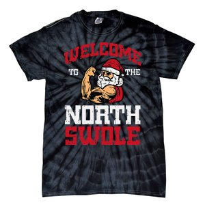 Christmas Welcome North Swole Xmas Muscle Gym Tie-Dye T-Shirt