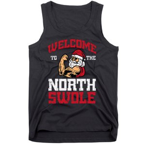 Christmas Welcome North Swole Xmas Muscle Gym Tank Top