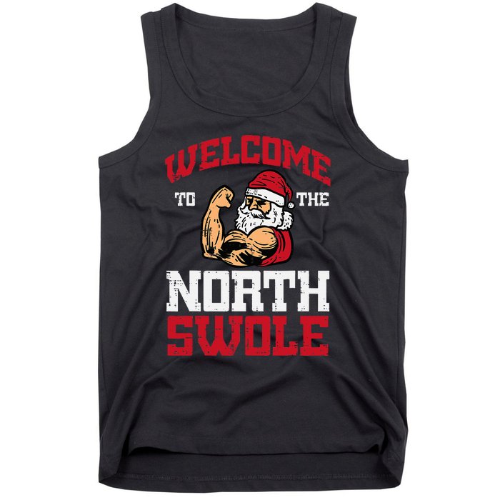 Christmas Welcome North Swole Xmas Muscle Gym Tank Top