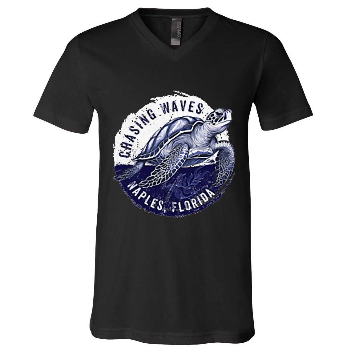 Chasing Waves Naples Florida V-Neck T-Shirt