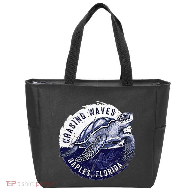 Chasing Waves Naples Florida Zip Tote Bag