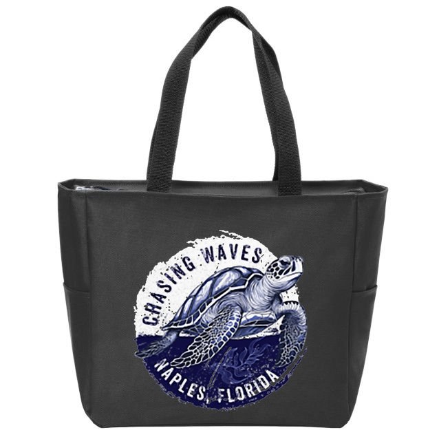 Chasing Waves Naples Florida Zip Tote Bag