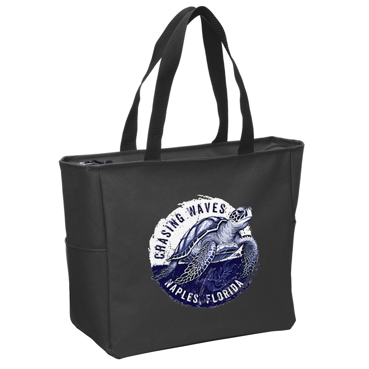 Chasing Waves Naples Florida Zip Tote Bag