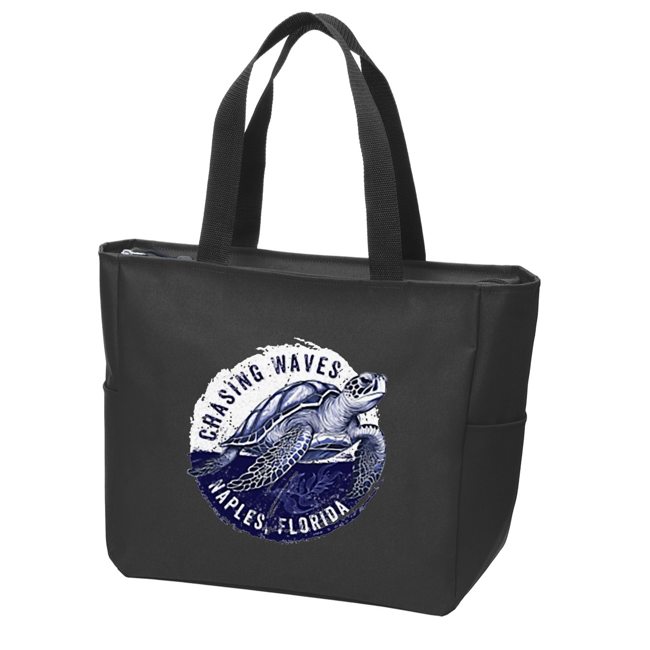 Chasing Waves Naples Florida Zip Tote Bag