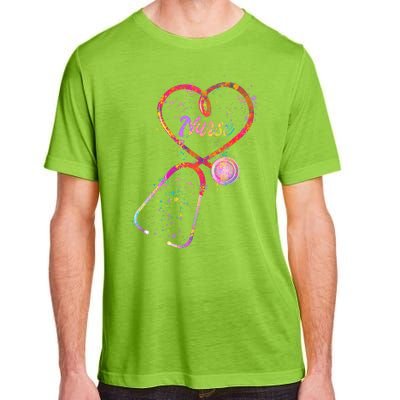 Cute Watercolor Nurse Heart Stethoscope Adult ChromaSoft Performance T-Shirt