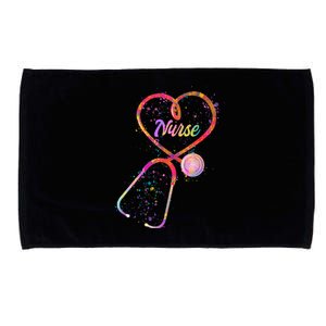 Cute Watercolor Nurse Heart Stethoscope Microfiber Hand Towel