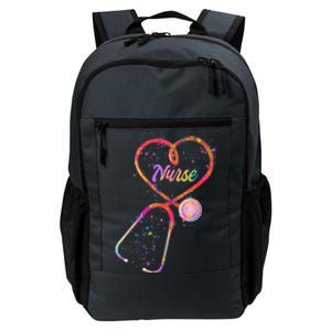 Cute Watercolor Nurse Heart Stethoscope Daily Commute Backpack