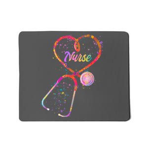 Cute Watercolor Nurse Heart Stethoscope Mousepad