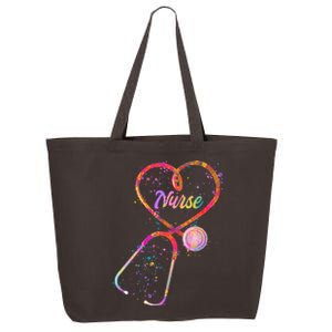 Cute Watercolor Nurse Heart Stethoscope 25L Jumbo Tote