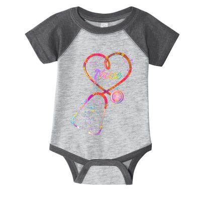 Cute Watercolor Nurse Heart Stethoscope Infant Baby Jersey Bodysuit