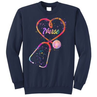 Cute Watercolor Nurse Heart Stethoscope Sweatshirt