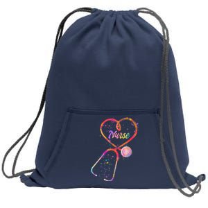 Cute Watercolor Nurse Heart Stethoscope Sweatshirt Cinch Pack Bag