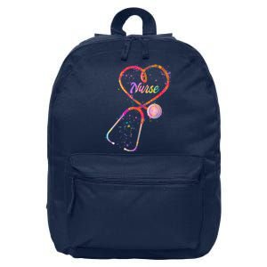 Cute Watercolor Nurse Heart Stethoscope 16 in Basic Backpack