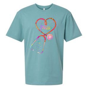 Cute Watercolor Nurse Heart Stethoscope Sueded Cloud Jersey T-Shirt