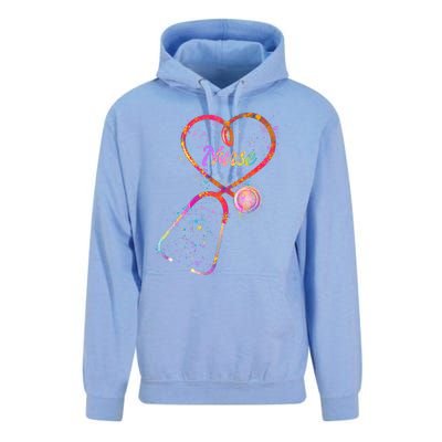 Cute Watercolor Nurse Heart Stethoscope Unisex Surf Hoodie