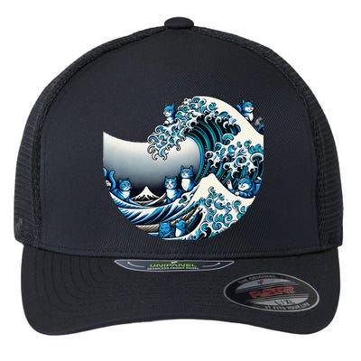 Cute Wave Of Blue Cats For Kamala Funny Gift Flexfit Unipanel Trucker Cap