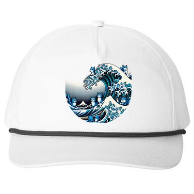 Cute Wave Of Blue Cats For Kamala Funny Gift Snapback Five-Panel Rope Hat