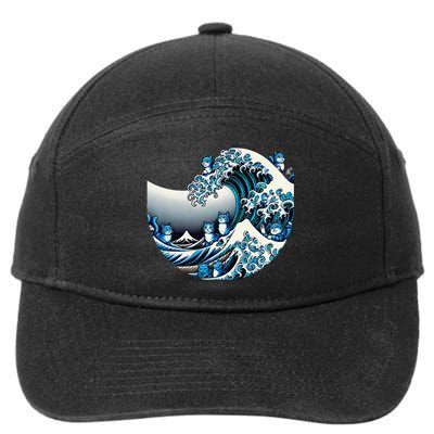 Cute Wave Of Blue Cats For Kamala Funny Gift 7-Panel Snapback Hat