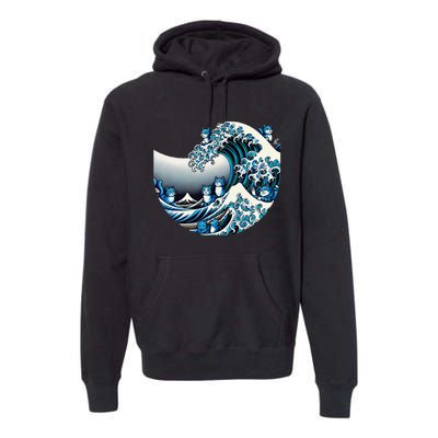 Cute Wave Of Blue Cats For Kamala Funny Gift Premium Hoodie