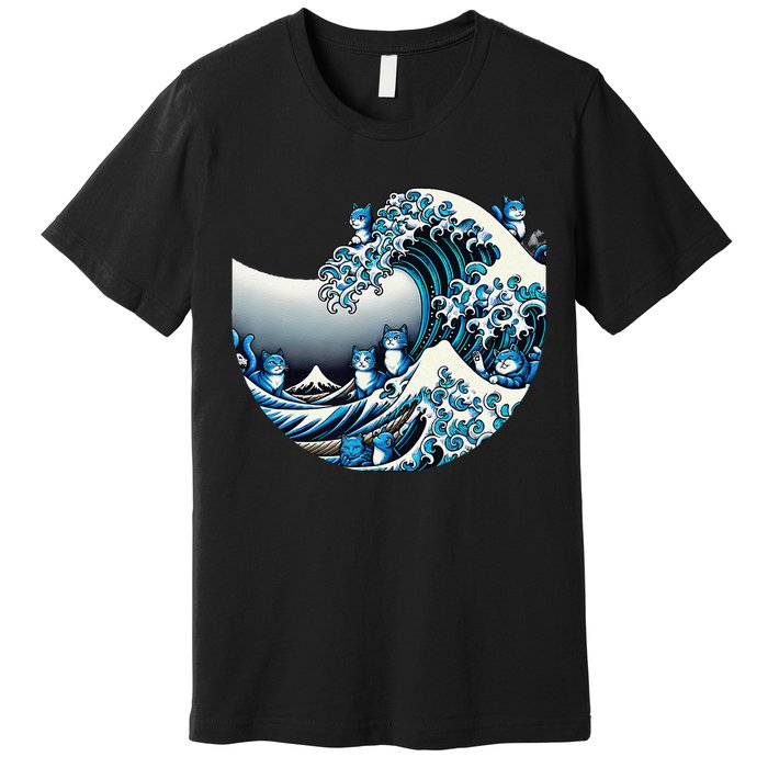 Cute Wave Of Blue Cats For Kamala Funny Gift Premium T-Shirt