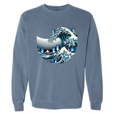 Cute Wave Of Blue Cats For Kamala Funny Gift Garment-Dyed Sweatshirt