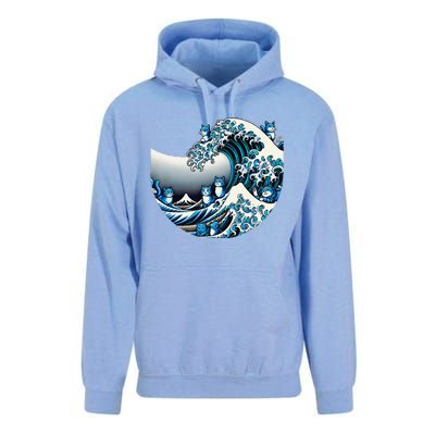 Cute Wave Of Blue Cats For Kamala Funny Gift Unisex Surf Hoodie