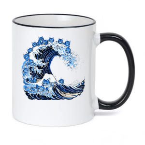 Cute Wave Of Blue Cats For Kamala 11oz Black Color Changing Mug