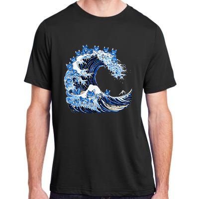 Cute Wave Of Blue Cats For Kamala Adult ChromaSoft Performance T-Shirt