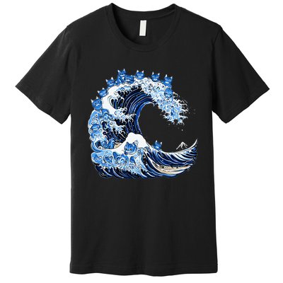 Cute Wave Of Blue Cats For Kamala Premium T-Shirt