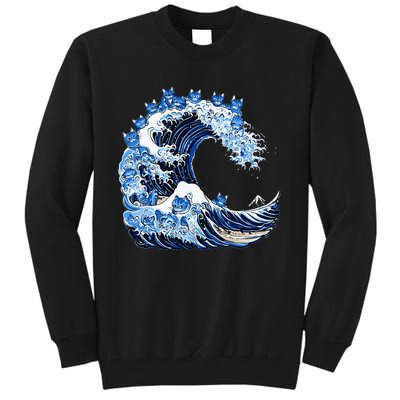 Cute Wave Of Blue Cats For Kamala Tall Sweatshirt