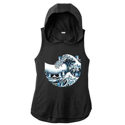 Cute Wave Of Blue Cats For Kamala Funny Ladies PosiCharge Tri-Blend Wicking Draft Hoodie Tank