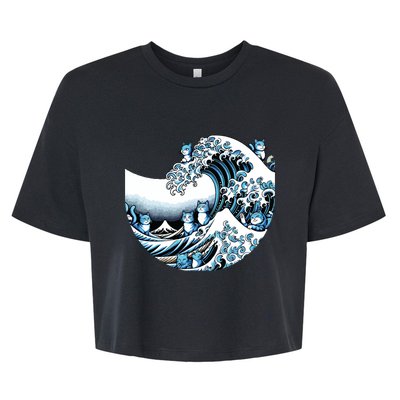 Cute Wave Of Blue Cats For Kamala Funny Bella+Canvas Jersey Crop Tee