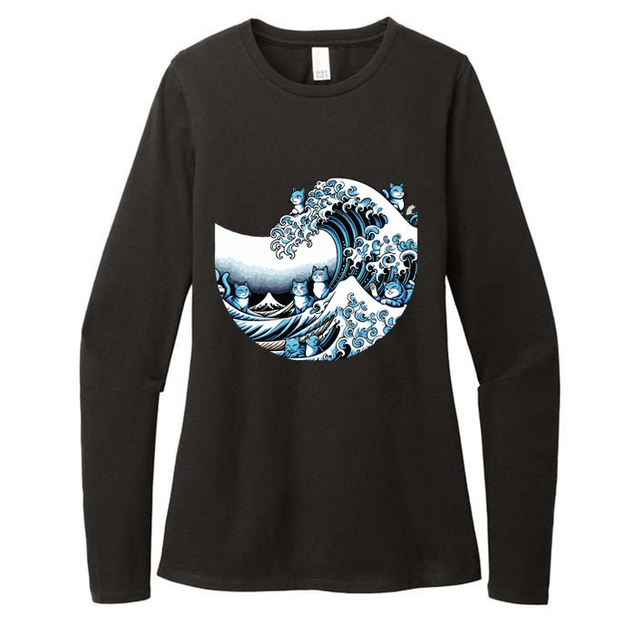 Cute Wave Of Blue Cats For Kamala Funny Womens CVC Long Sleeve Shirt