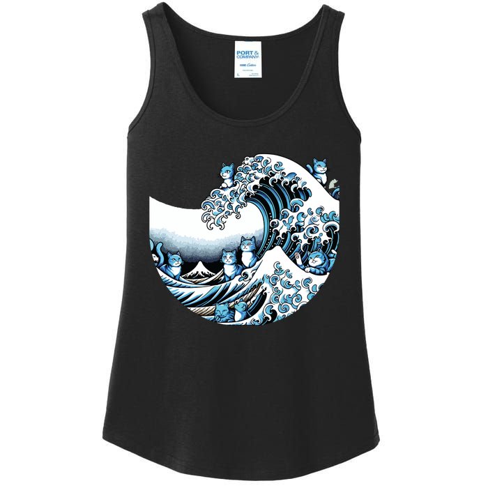 Cute Wave Of Blue Cats For Kamala Funny Ladies Essential Tank