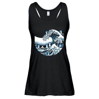 Cute Wave Of Blue Cats For Kamala Funny Ladies Essential Flowy Tank