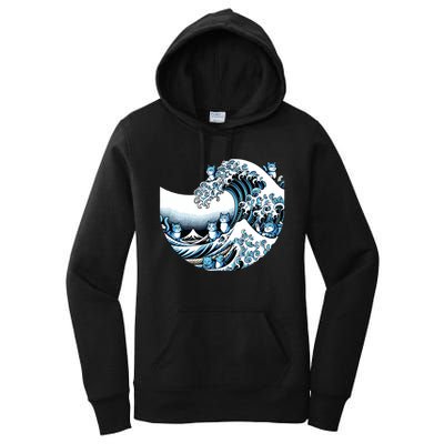 Cute Wave Of Blue Cats For Kamala Funny Women's Pullover Hoodie