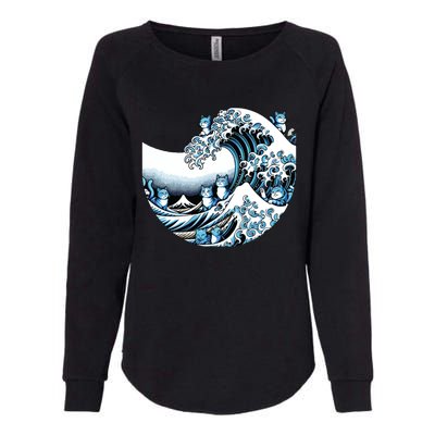 Cute Wave Of Blue Cats For Kamala Funny Womens California Wash Sweatshirt