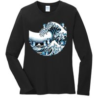 Cute Wave Of Blue Cats For Kamala Funny Ladies Long Sleeve Shirt