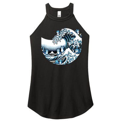 Cute Wave Of Blue Cats For Kamala Funny Women's Perfect Tri Rocker Tank