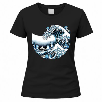 Cute Wave Of Blue Cats For Kamala Funny Women's T-Shirt