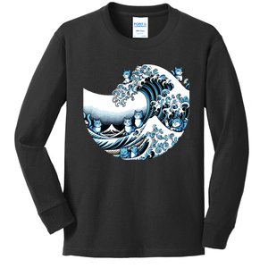 Cute Wave Of Blue Cats For Kamala Funny Kids Long Sleeve Shirt