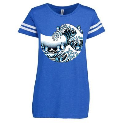 Cute Wave Of Blue Cats For Kamala Funny Enza Ladies Jersey Football T-Shirt