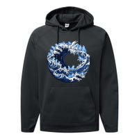 Cute Wave Of Blue Cats For Kamala Performance Fleece Hoodie