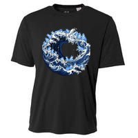 Cute Wave Of Blue Cats For Kamala Cooling Performance Crew T-Shirt